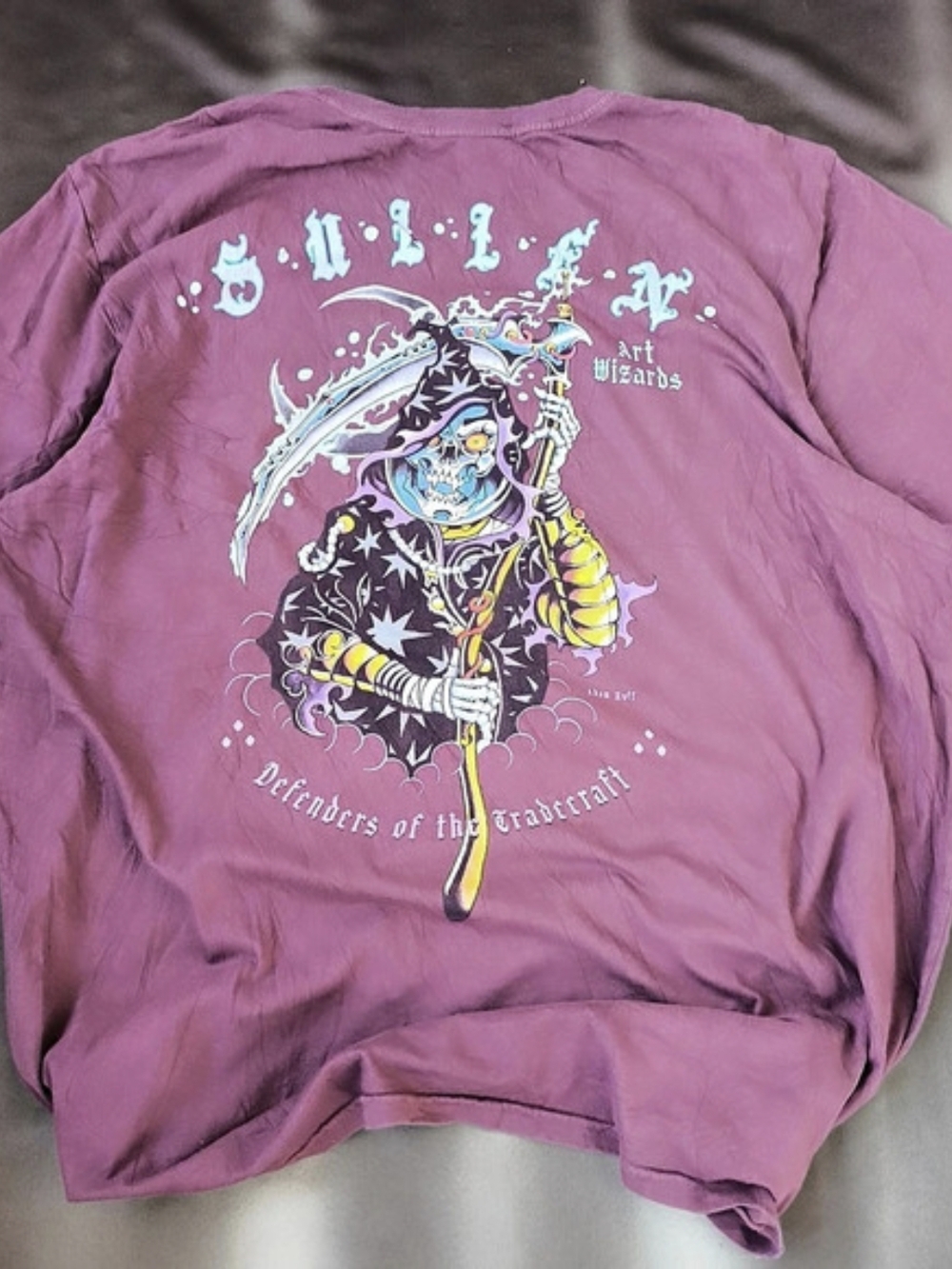 Sullen Art Co. Defenders of the Graveyard Graphic Short Sleeve Tee Maroon 3L